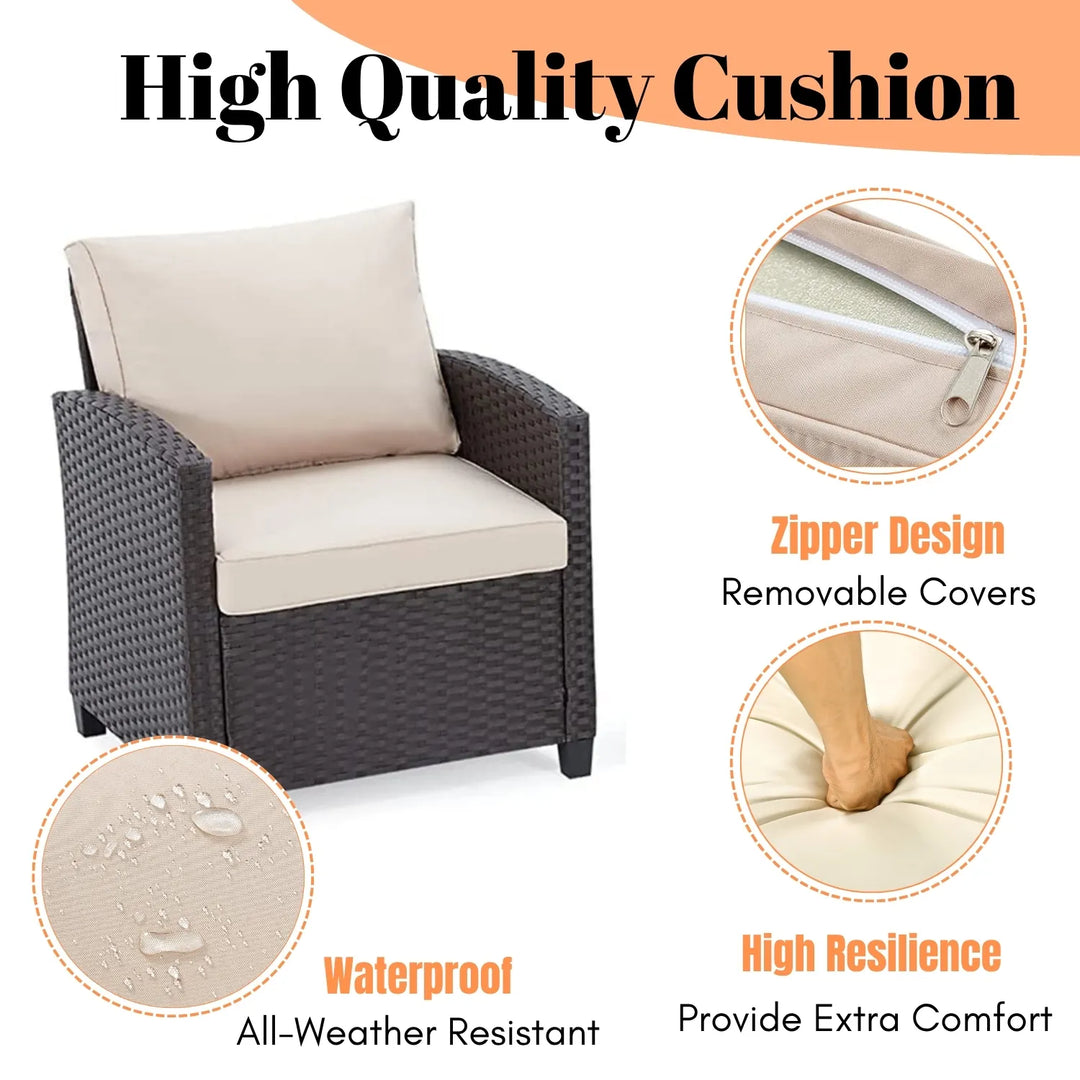 Xiao 3-Piece Outdoor Rattan Wicker Patio Set