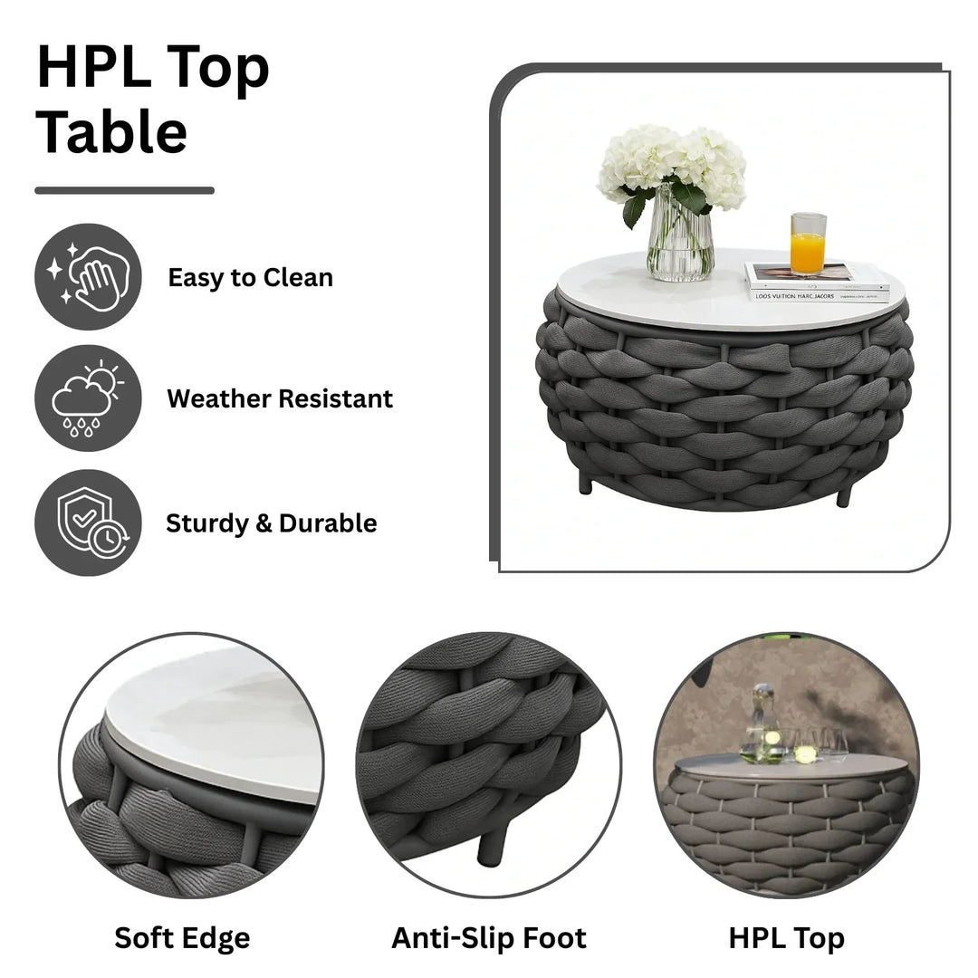 Miyako Nest Shape 3-Piece Hand-Woven Rope Patio Set