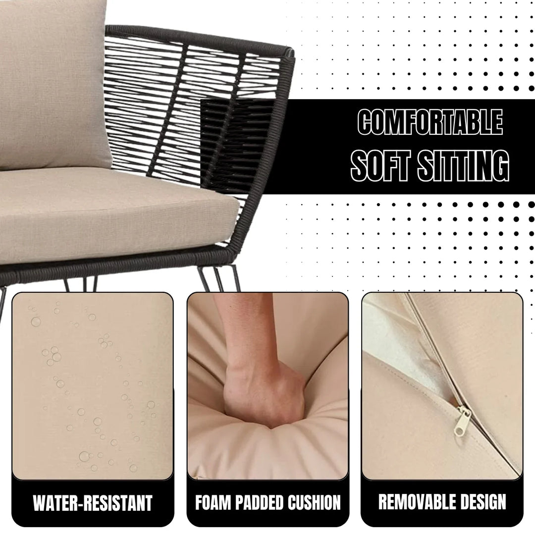 Ayan Outdoor Rope 1 Piece Patio Single Seater Sofa