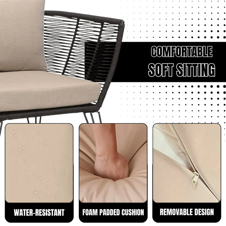 Ayan Outdoor Rope 1 Piece Patio Single Seater Sofa