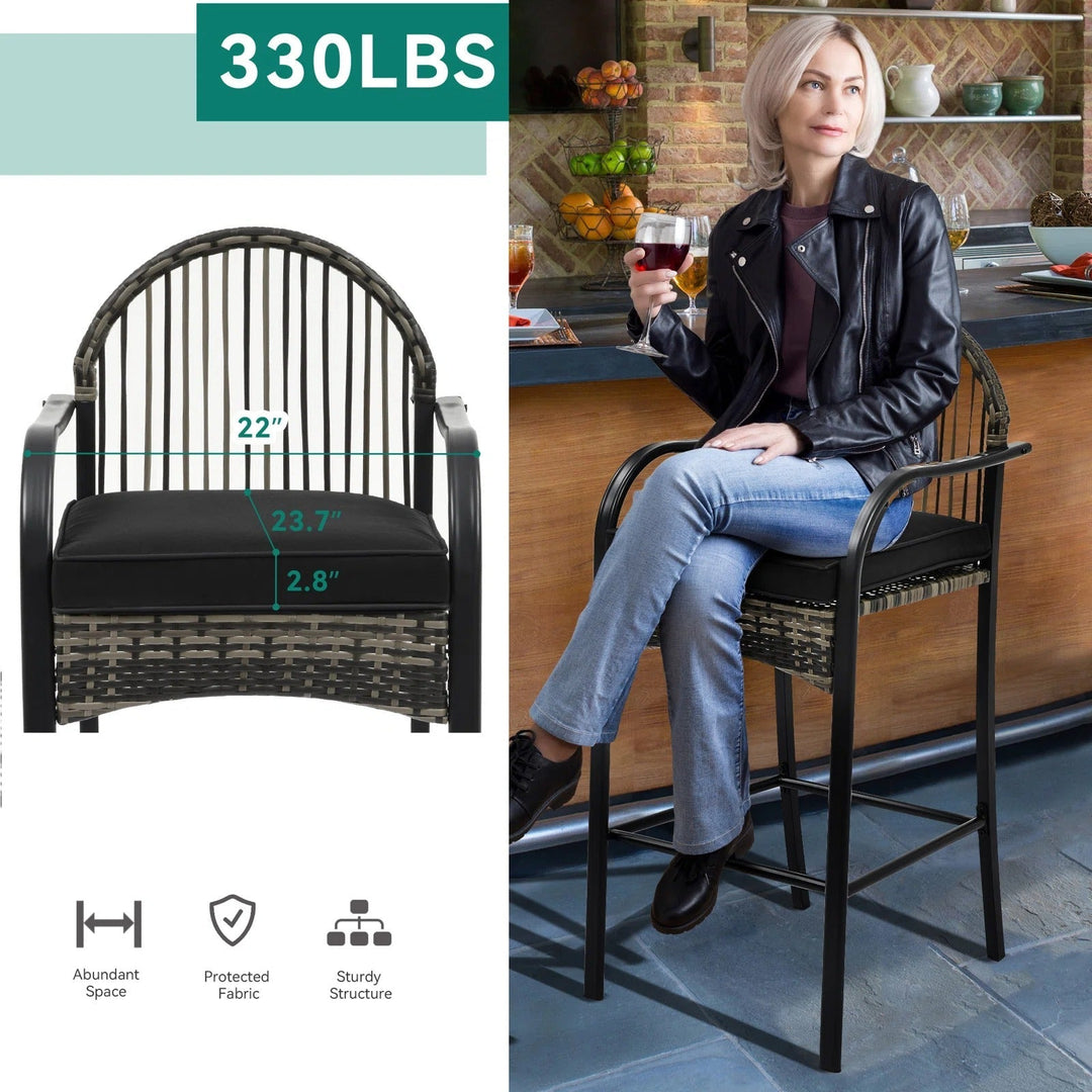 Chairio Outdoor Bar Sets 2 Chairs and 1 Table Patio Bar Set