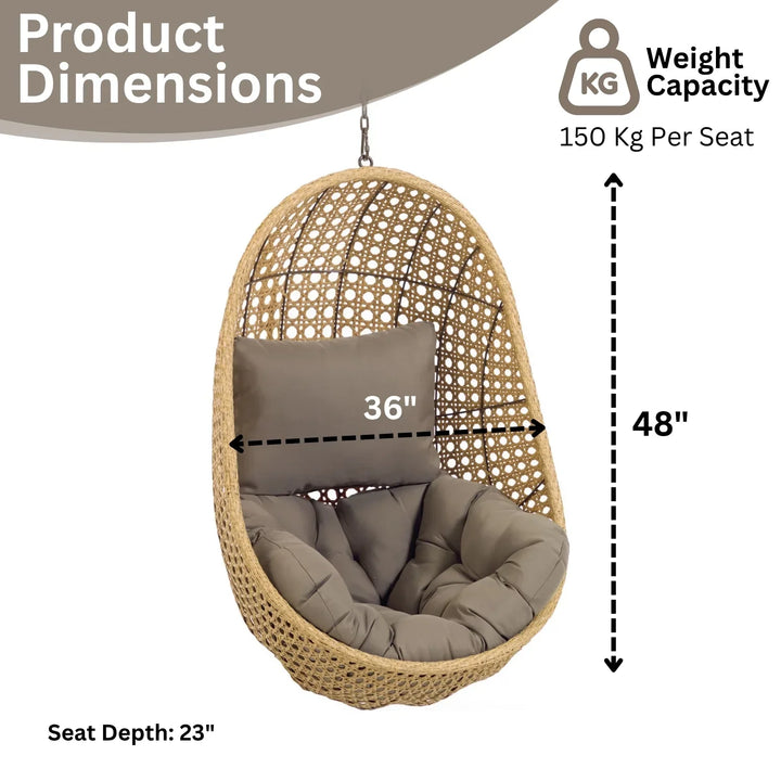 Consuelo Egg Swing Chair (Beige and Dark Grey)