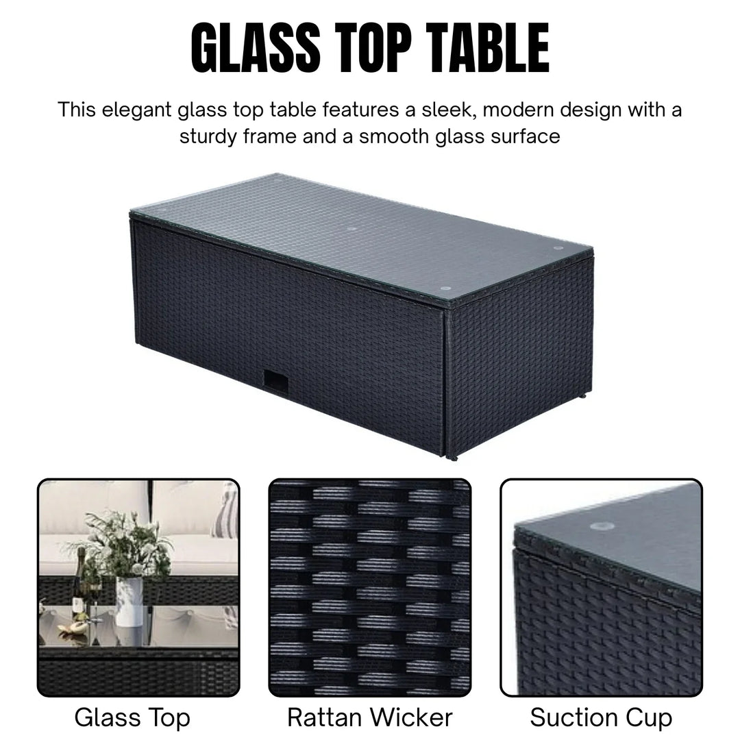 Rosario 6 Piece Outdoor Conversation Set All Weather Wicker Sectional Sofa