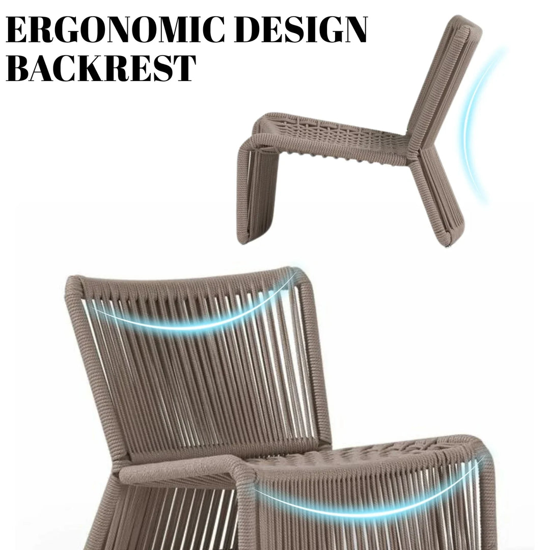 Liliana 3-Piece Outdoor Beige Rope Patio Set