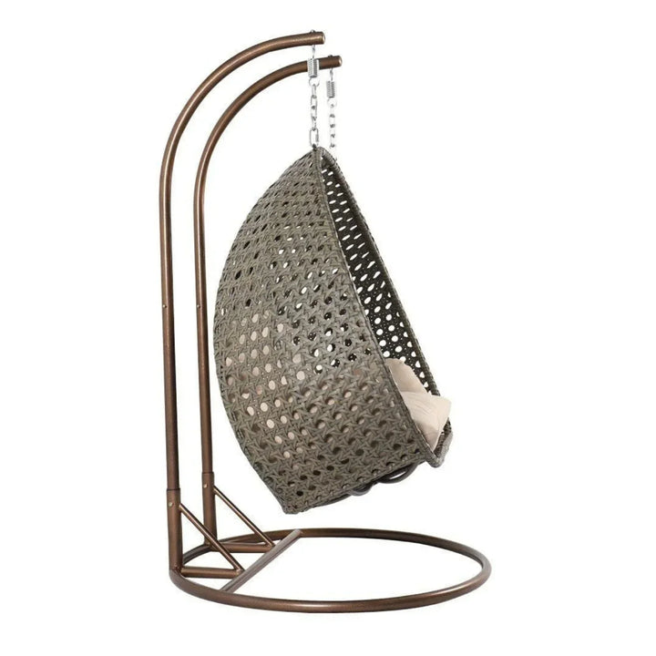 Baozhai Double Seater Hanging Swing Chair (Dark Brown/Cream)