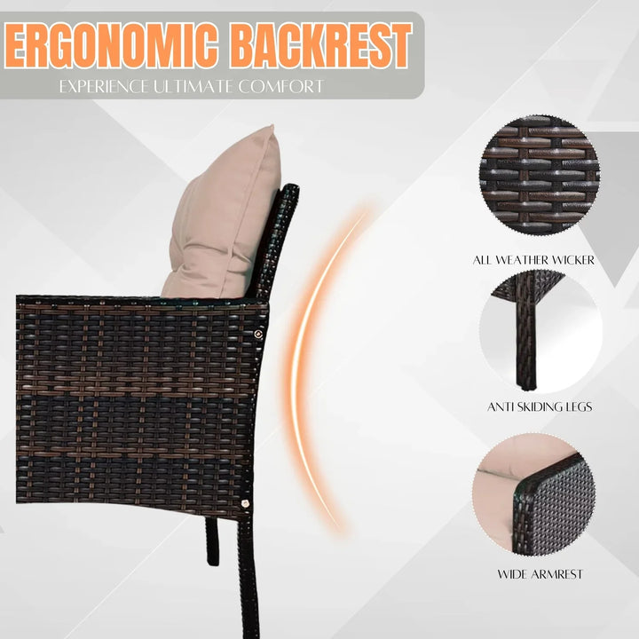 Thalia Outdoor Wicker 5-Piece Patio Sofa Set