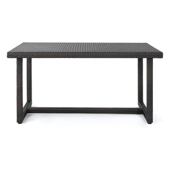 Sokhna Outdoor Rattan Wicker Patio Table (Dark Brown)