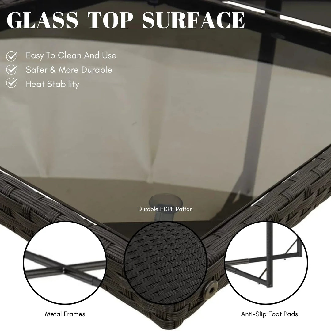 Reagan All Weather Wicker Patio Dinning Table Set