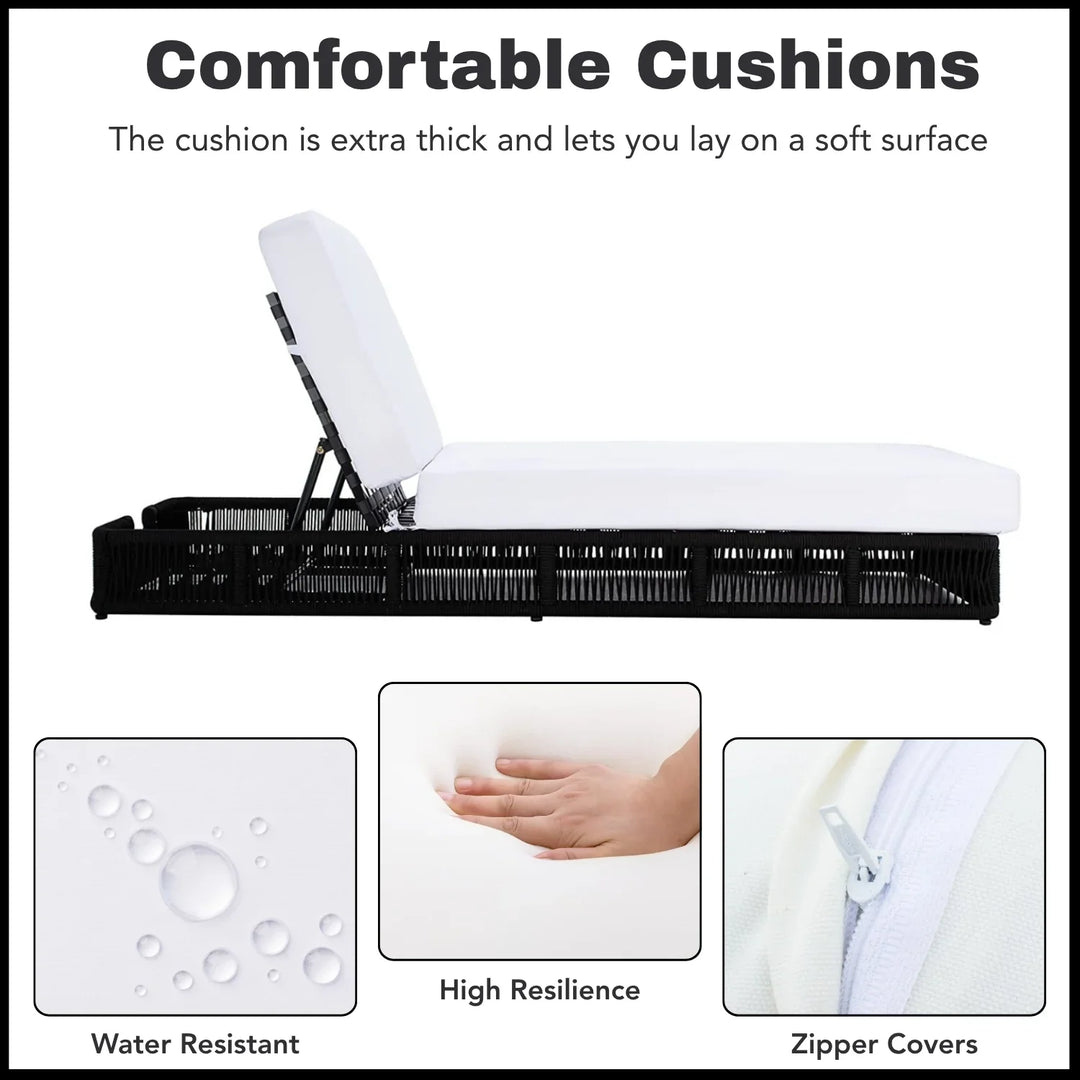 Omaira Outdoor All-Weather Rope Lounger with Cushions