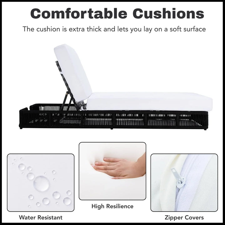 Omaira Outdoor All-Weather Rope Lounger with Cushions