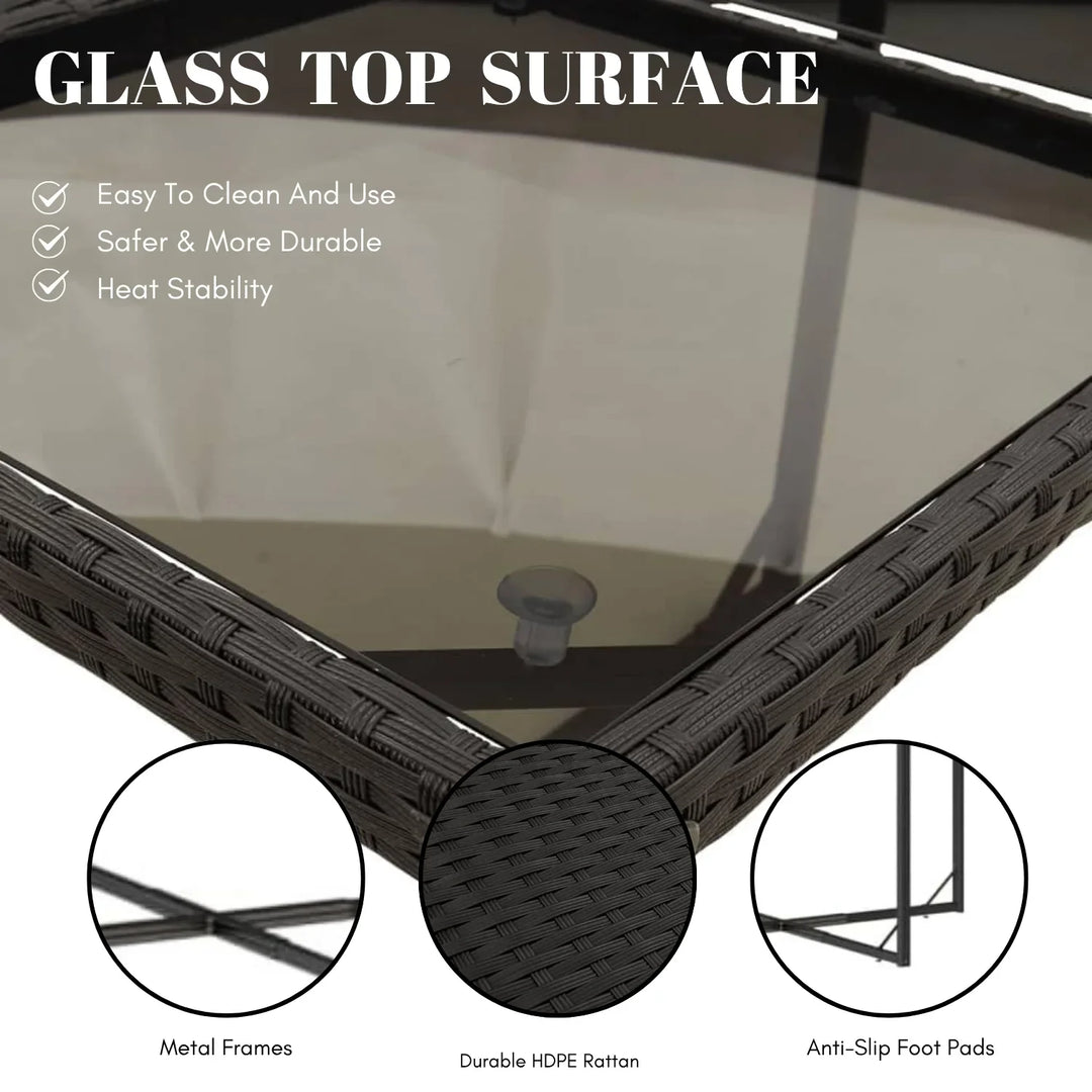 Sanika 10 Seater Outdoor Rattan Wicker Dinning Set