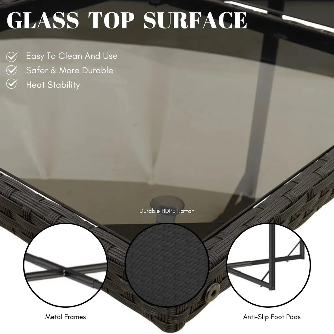 Tone Outdoor Rattan Wicker Dinning Set 9-Piece