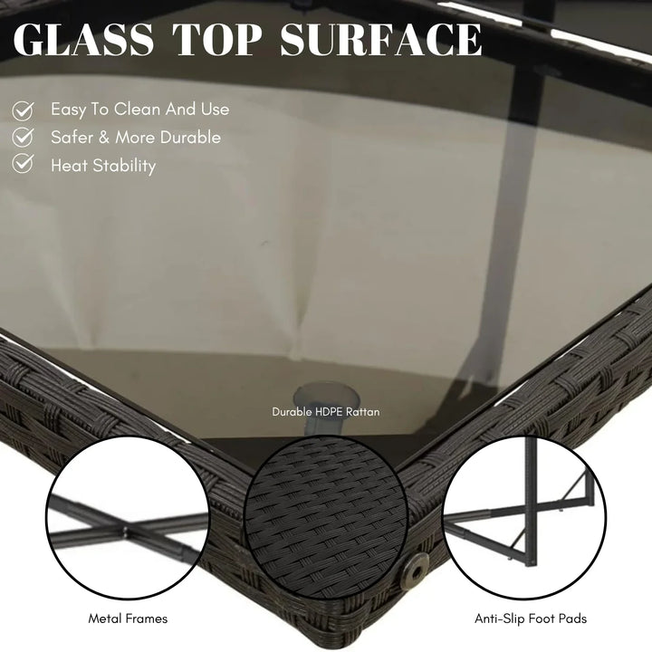 Saisha 11-Piece Outdoor Rattan Wicker Dinning Set