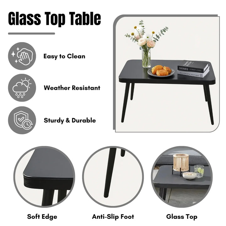 Fozia Outdoor Rope  L-Shaped Conversation Sofa Set