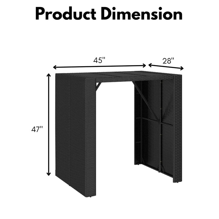 Dominga Outdoor Rattan Wicker Bar Table