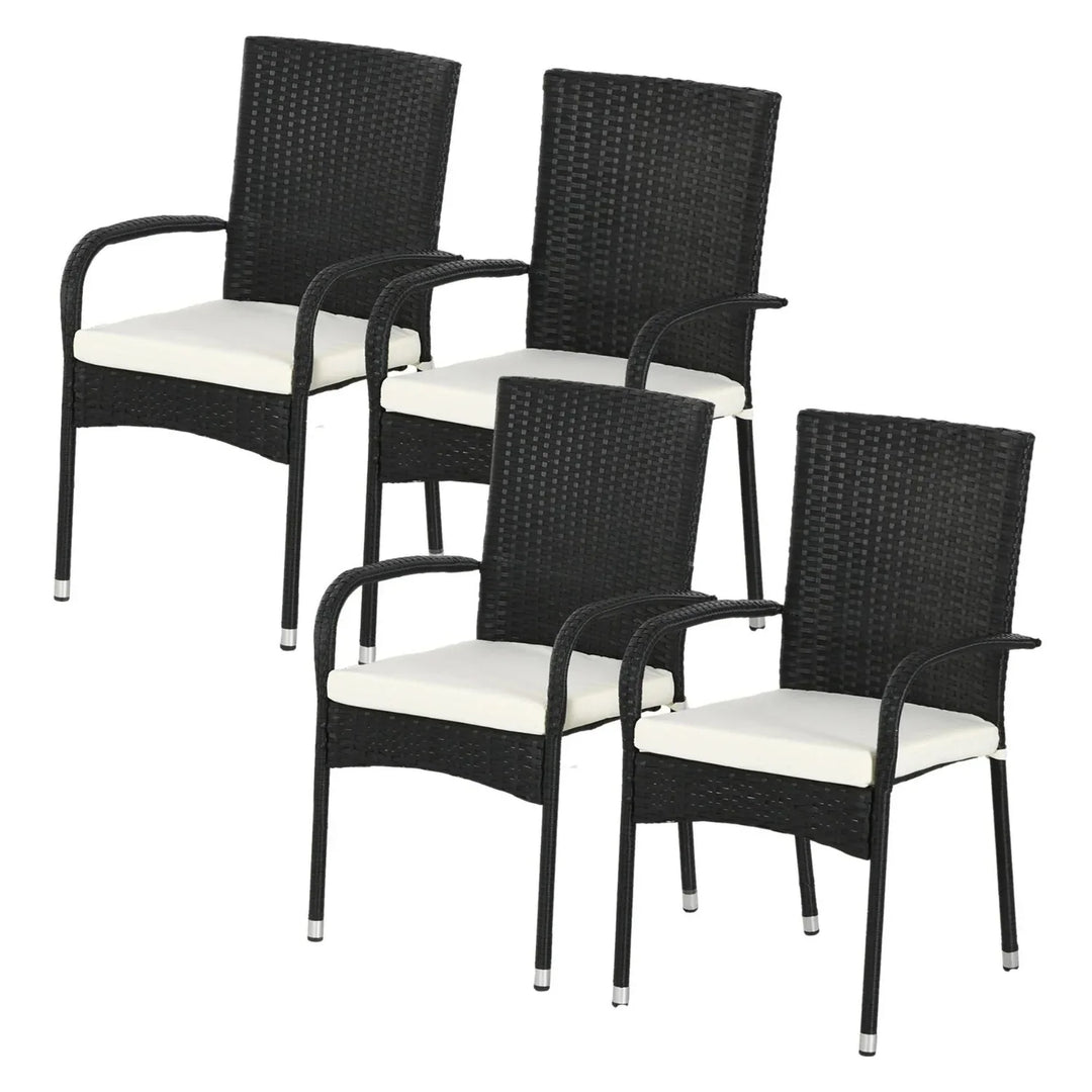 Penelope 4-Piece Outdoor Rattan Wicker Patio Dining Chairs