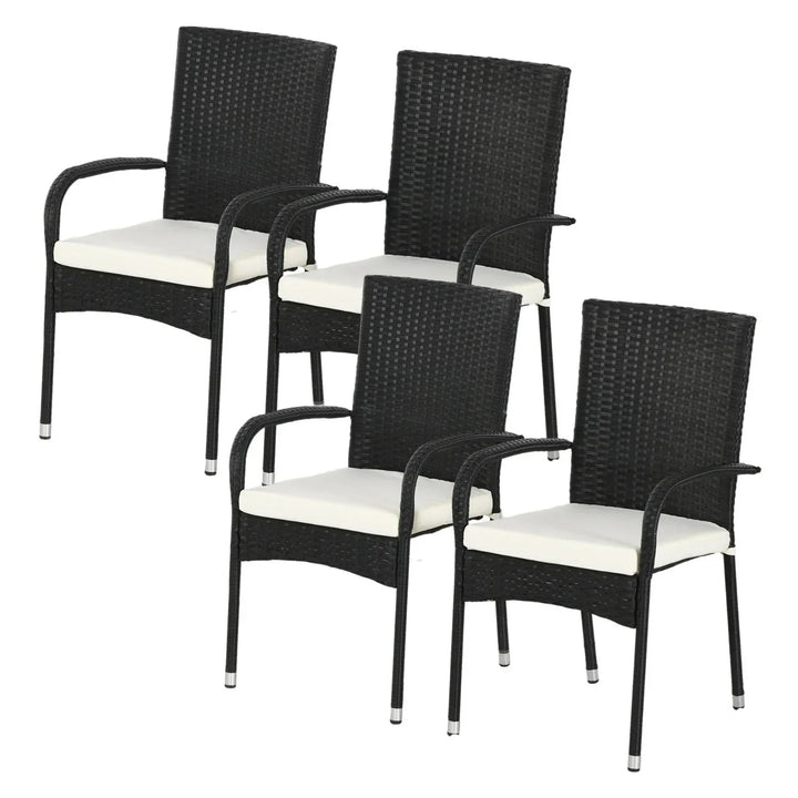 Penelope 4-Piece Outdoor Rattan Wicker Patio Dining Chairs