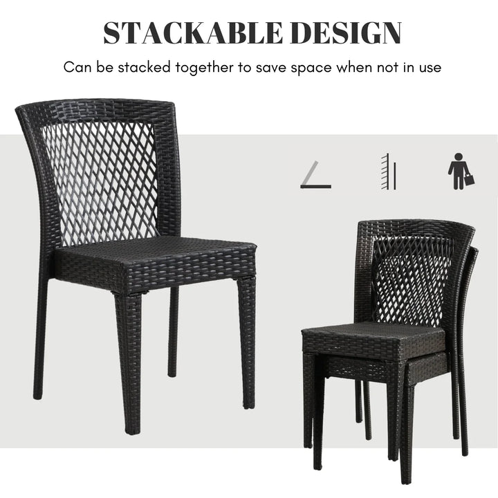 Aminata Outdoor Rattan Wicker Patio Dining Chairs