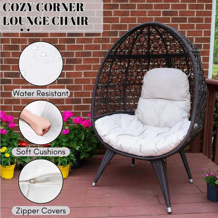 Yasira Outdoor All-Weather Wicker Egg Chair
