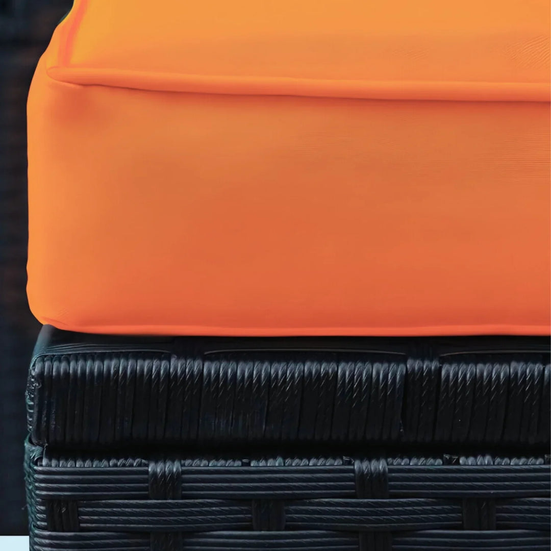 Samah Outdoor Garden Conversation Sofa Set (Black/Orange)