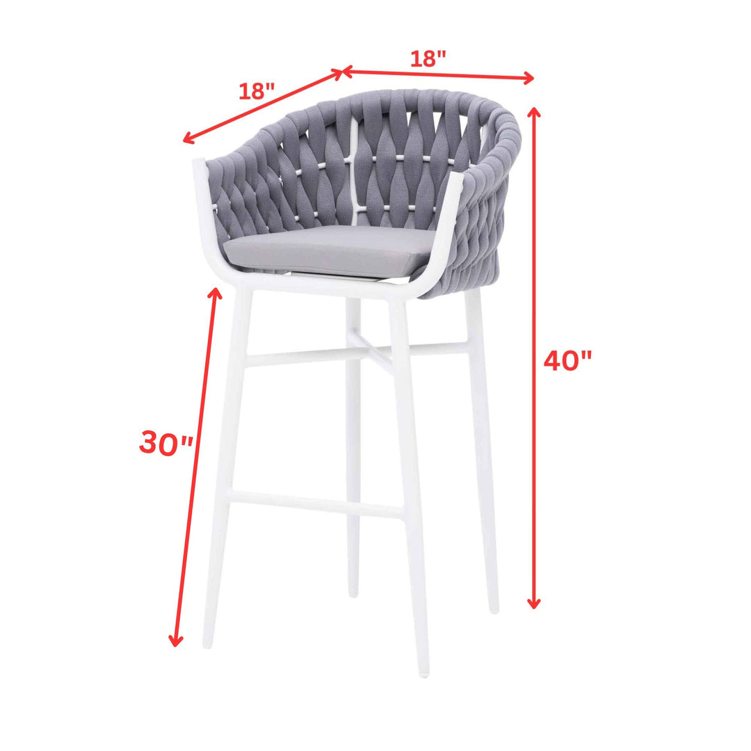 Ece Outdoor Patio Bar Chair 2 Chairs For Balcony Braided & Rope