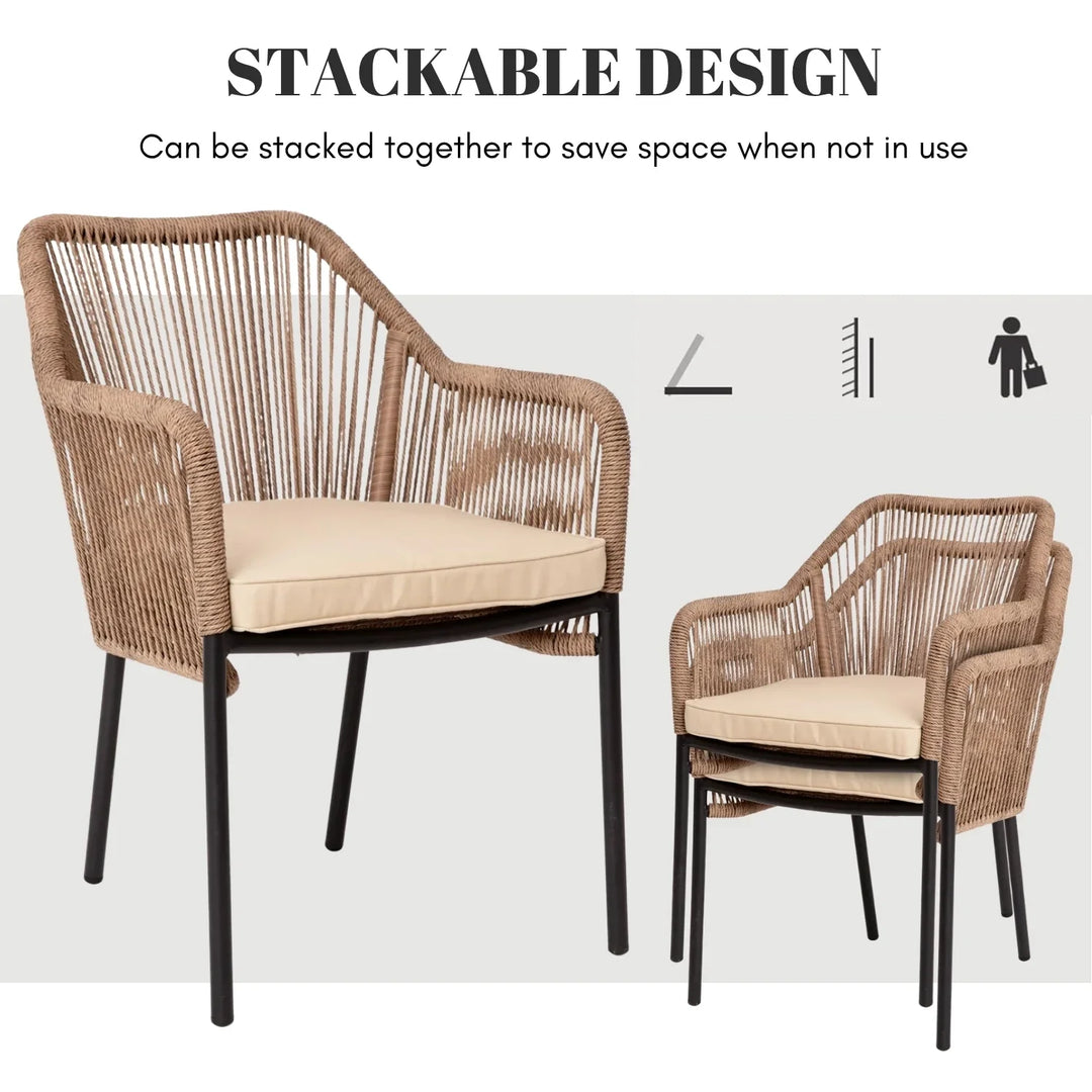 Sonal 2-Piece Outdoor Rope Patio Dining Chairs