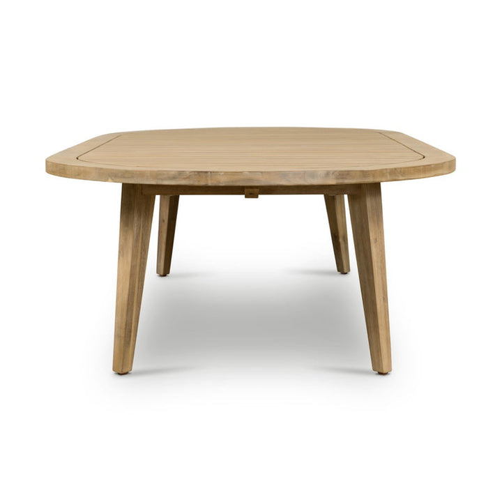 Aisha Outdoor Oval Solid Wood Coffee Table