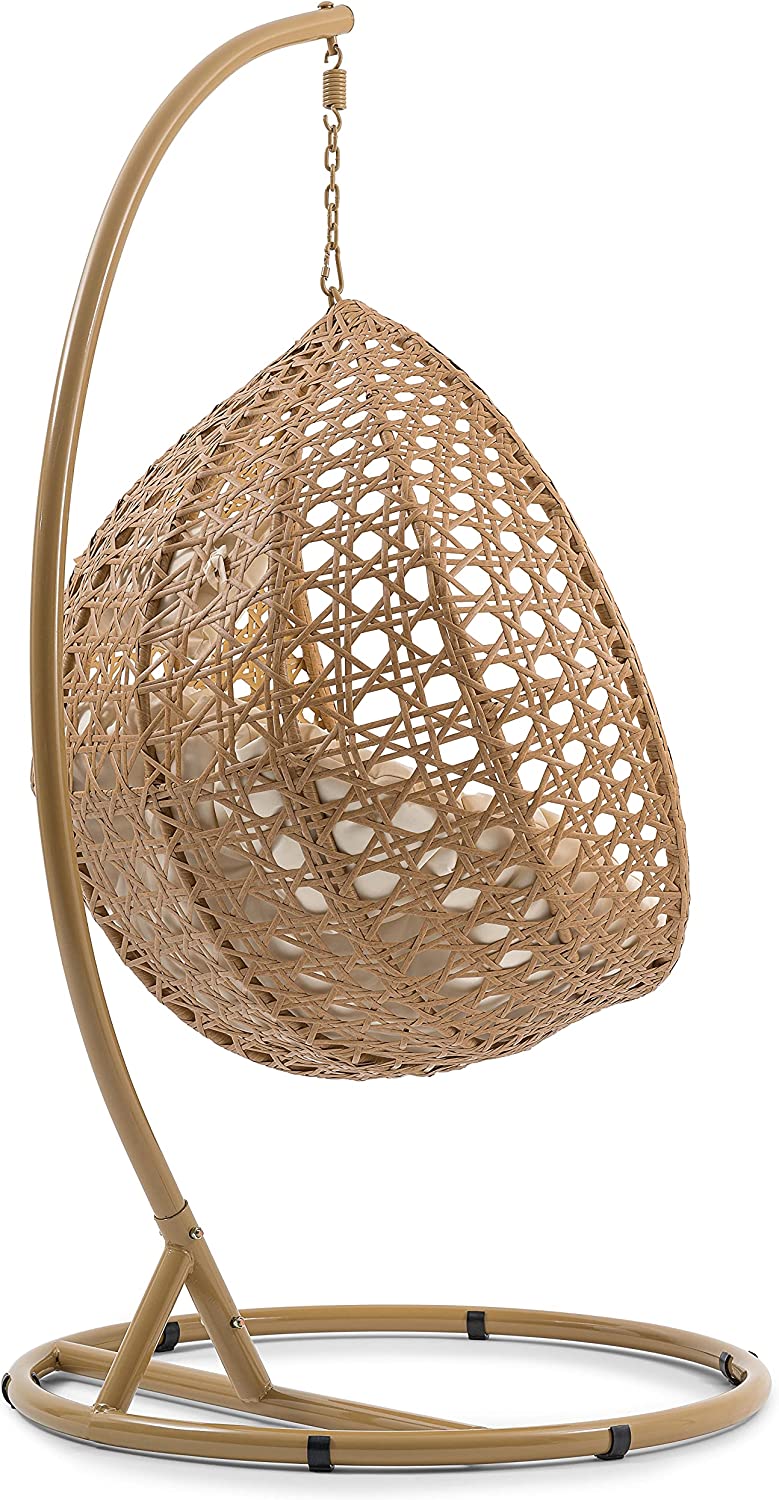 Elliott Single Seater Hanging Swing With Stand For Balcony Garden - Swings