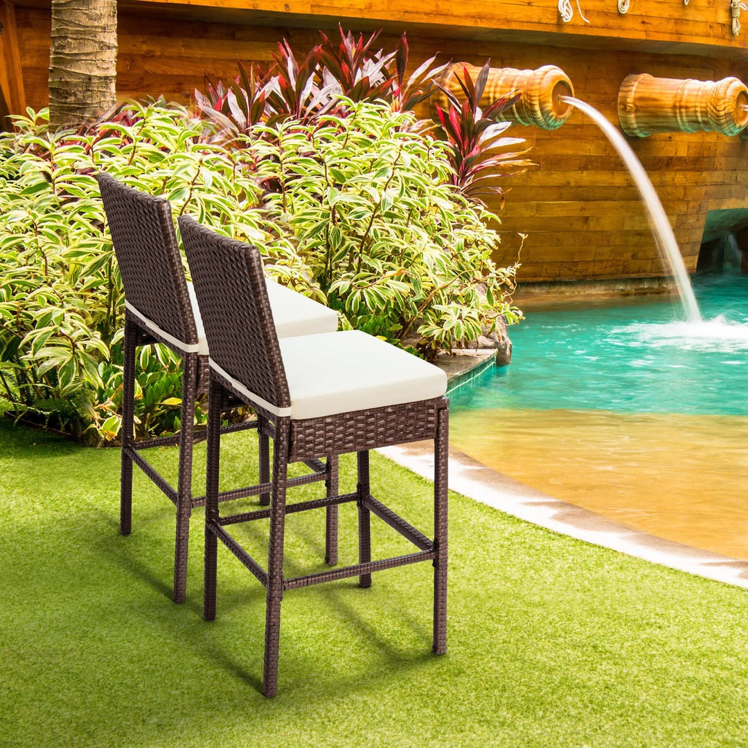 Arsenio Outdoor Patio Bar Chair 4 Chairs For Balcony (Brown)