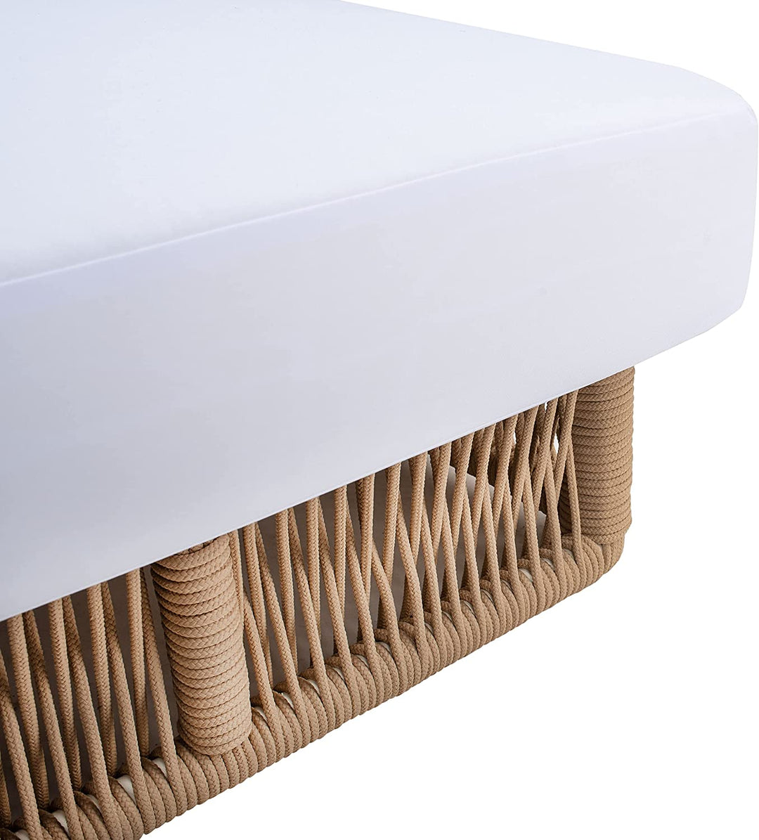 Reynard Outdoor Swimming Poolside Lounger (Tan) Braided & Rope