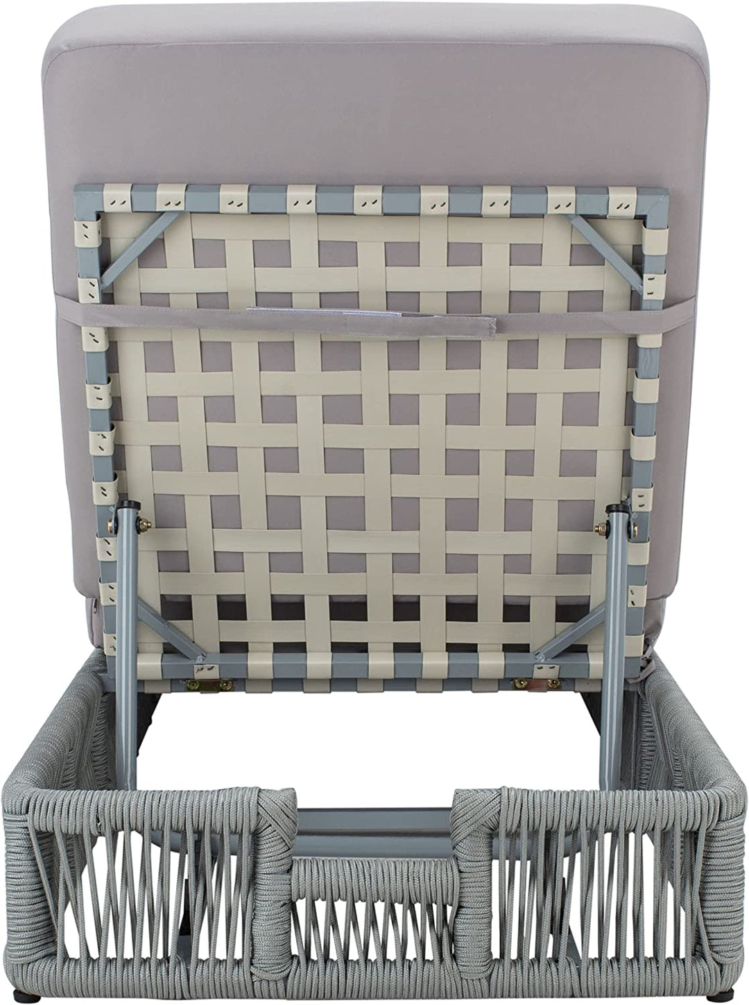 Vera Outdoor Swimming Poolside Lounger (Grey) Braided & Rope