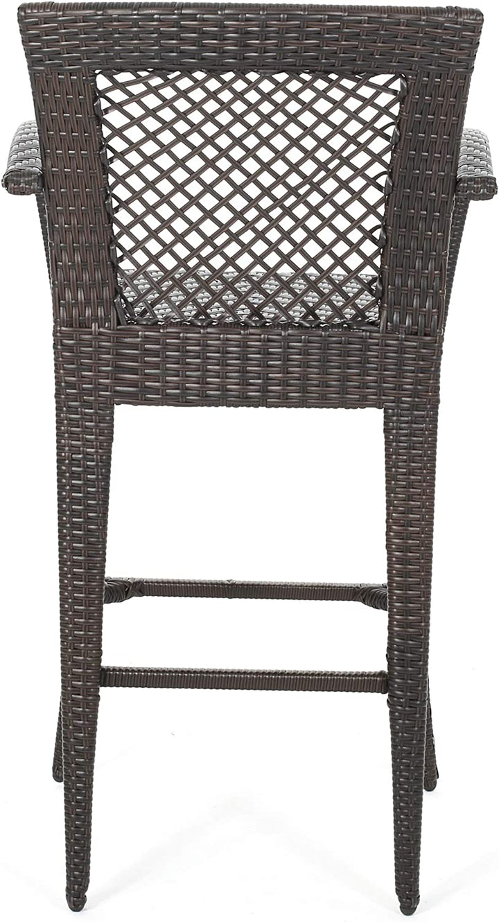 Lorenzo Outdoor Patio Bar Chair 2 Chairs For Balcony (Brown)