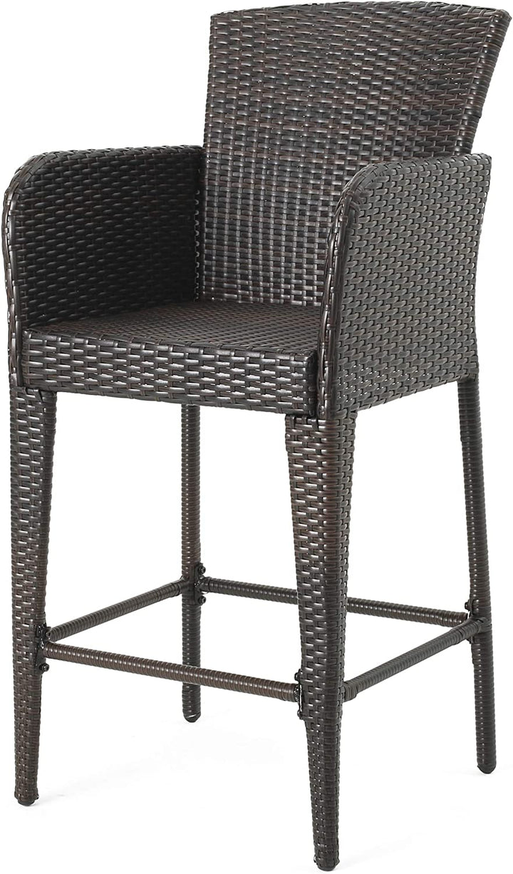 Quirino Outdoor Patio Bar Chair 2 Chairs For Balcony (Brown)