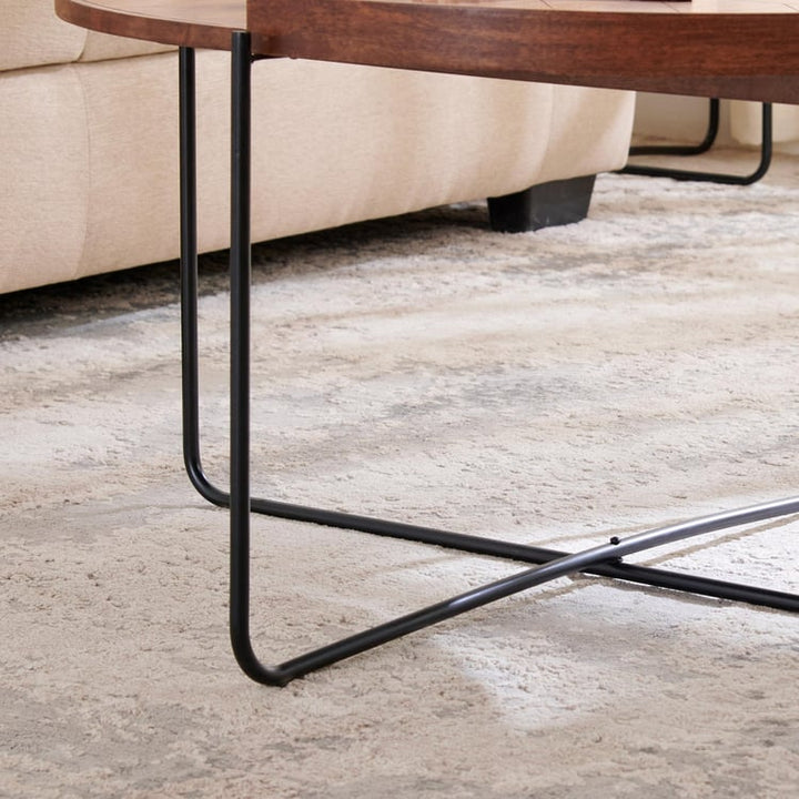 Bogolep Solid Wood Coffee Table with Metal Legs