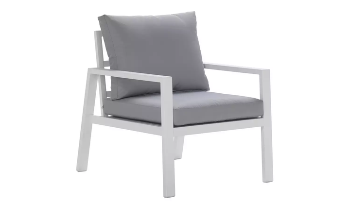 Dona Outdoor Sofa Set 2 Seater, 2 Single seater and 1 Center Table (White + Grey)