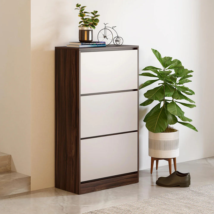 OmkarWood™ Premium Engineered Wood Shoe Cabinet with Pull-Down Racks