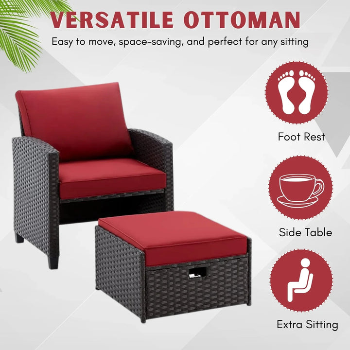 Calliope 5 Piece Outdoor Patio Wicker Furniture Set