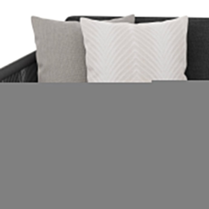 Taima Outdoor Braided Rope Sofa Set With 2-Tier Glass Top Table