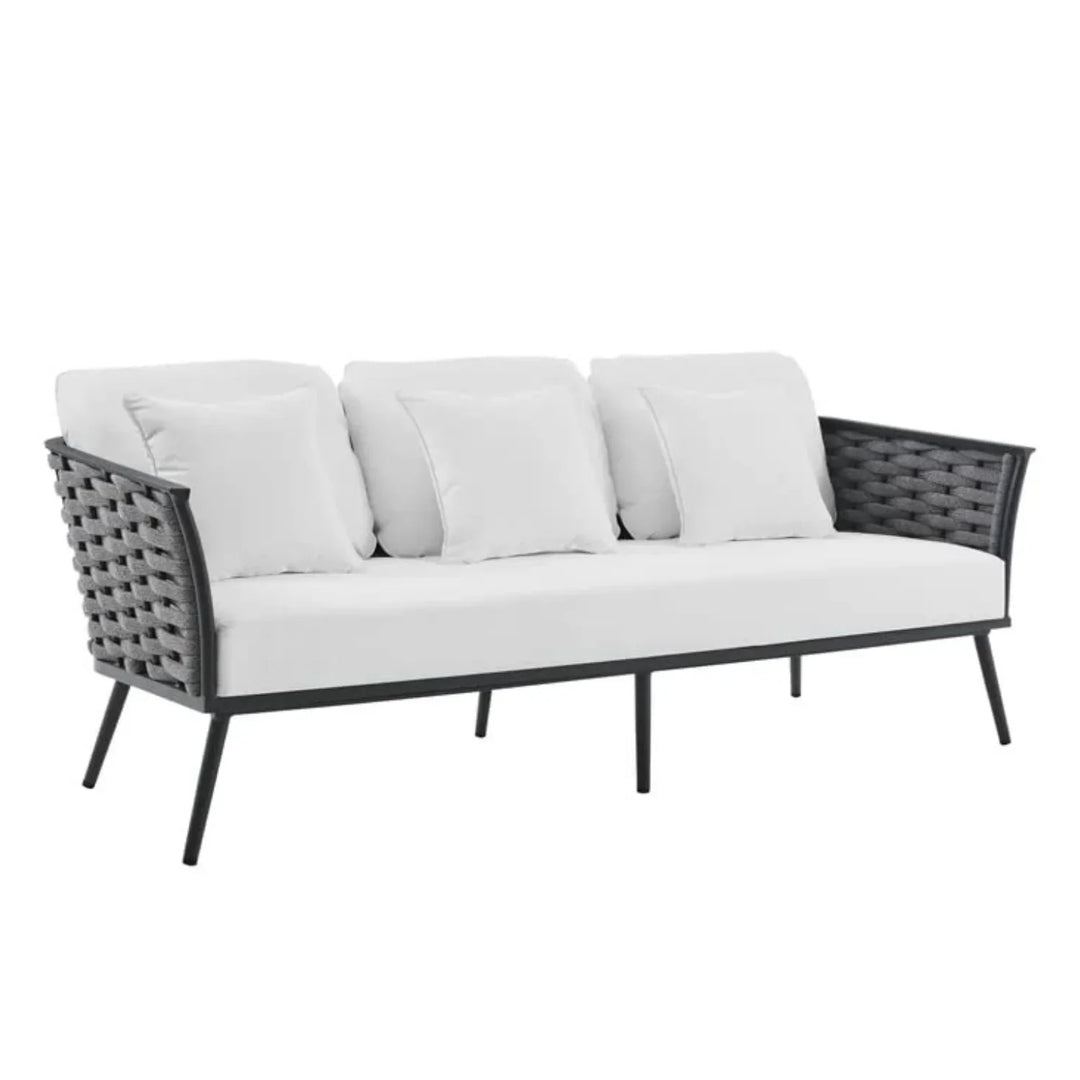 Tomoko 6-Piece Outdoor Rope Sofa Set (Grey & White)