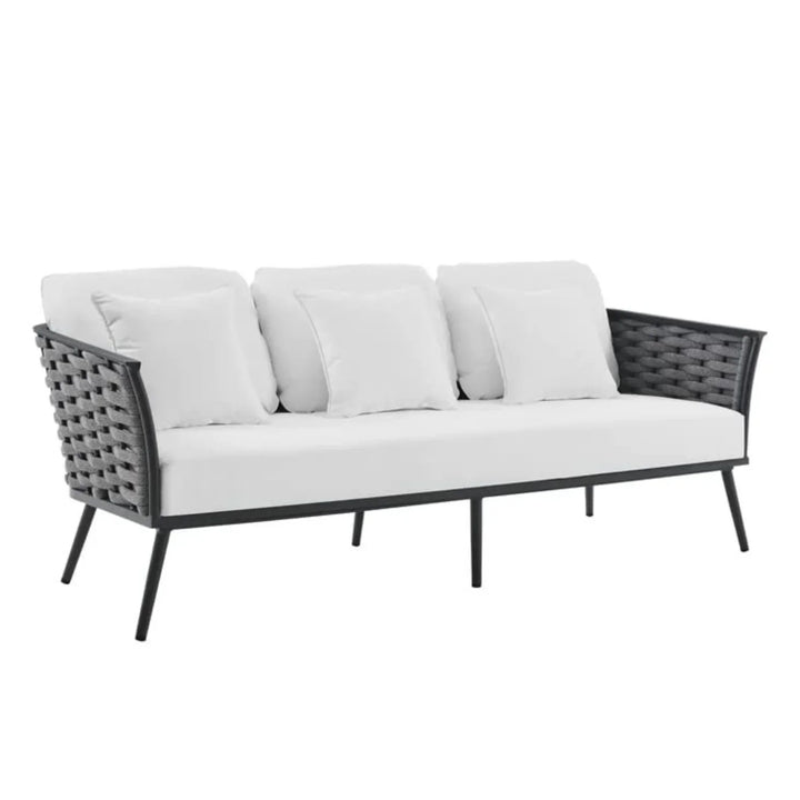 Tomoko 6-Piece Outdoor Rope Sofa Set (Grey & White)