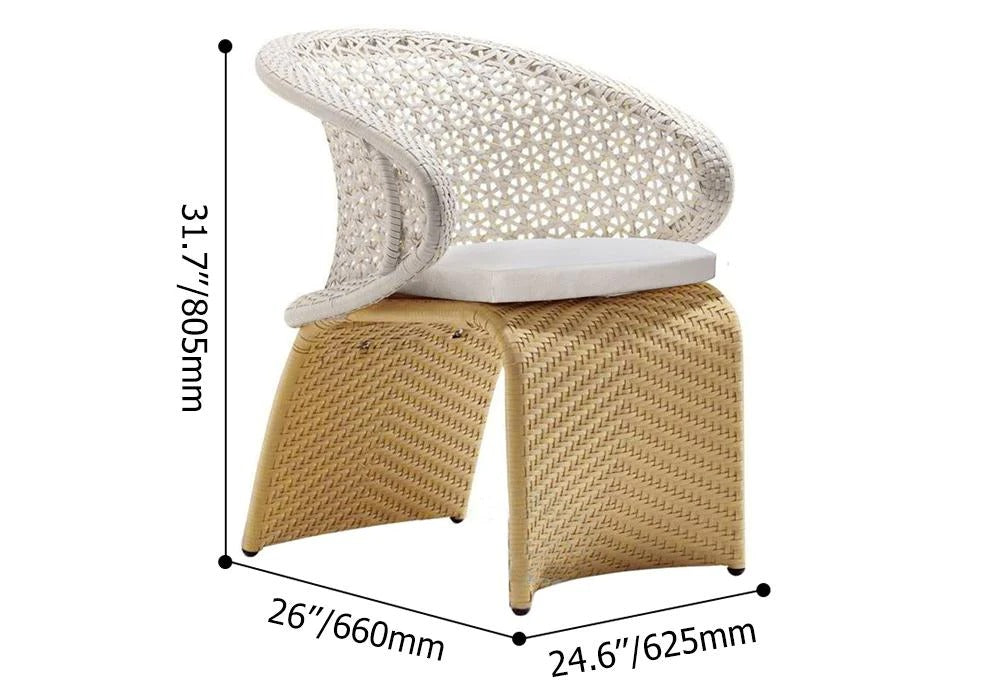 Homela Outdoor Patio Seating Set 4 Chairs and 1 Table Set (Tan + White)