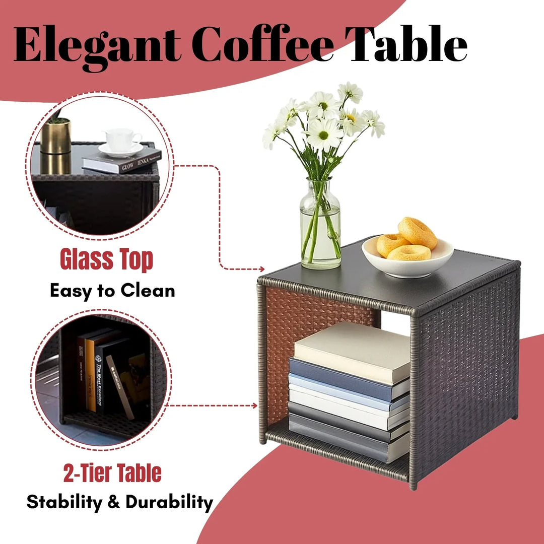 Lucía 3-Piece Outdoor Rattan Wicker Patio Set