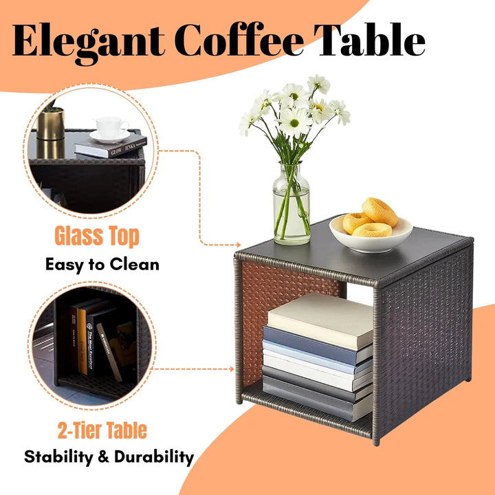 Xiao 3-Piece Outdoor Rattan Wicker Patio Set