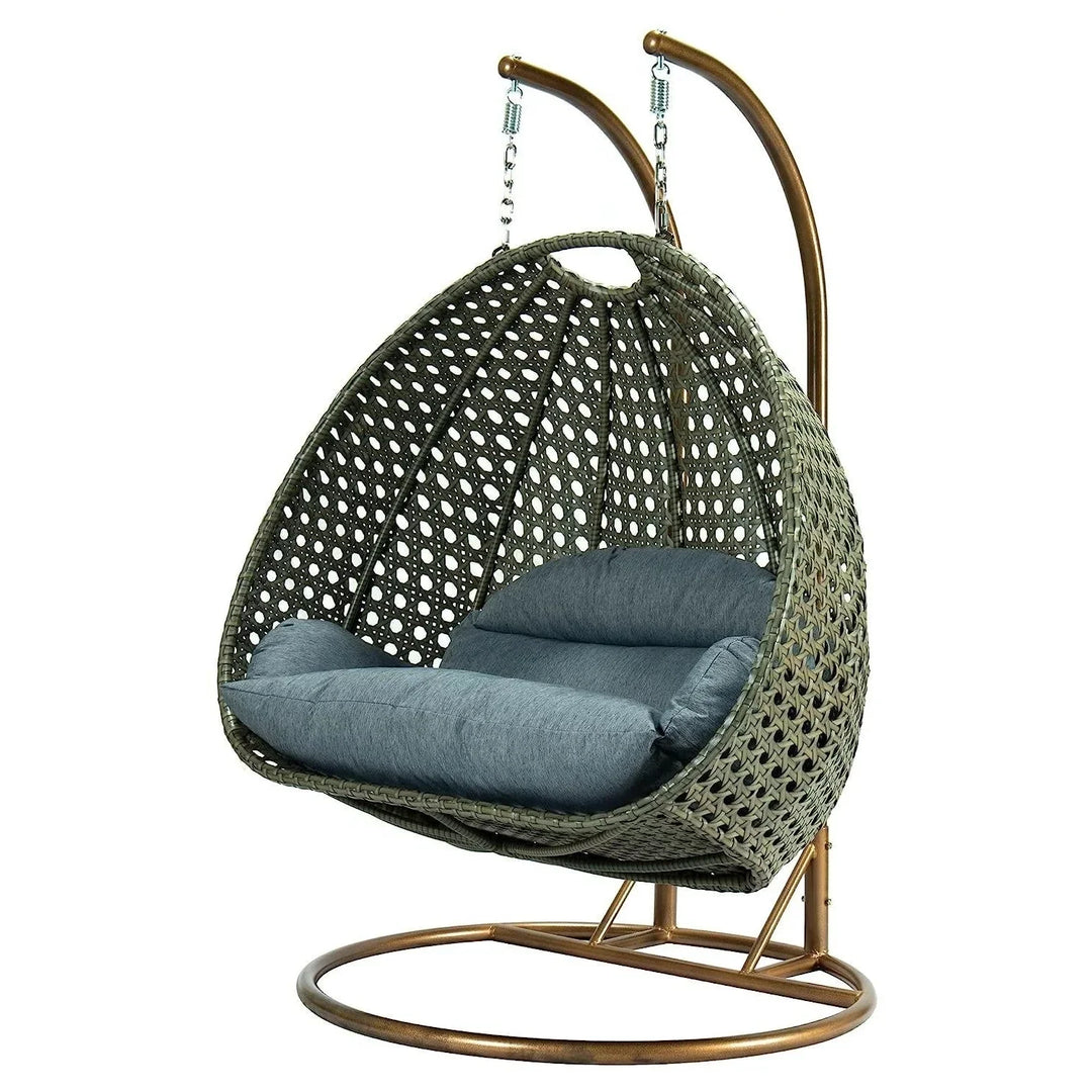Caihong Double Seater Hanging Swing Chair (Dark Brown/Dark Grey)
