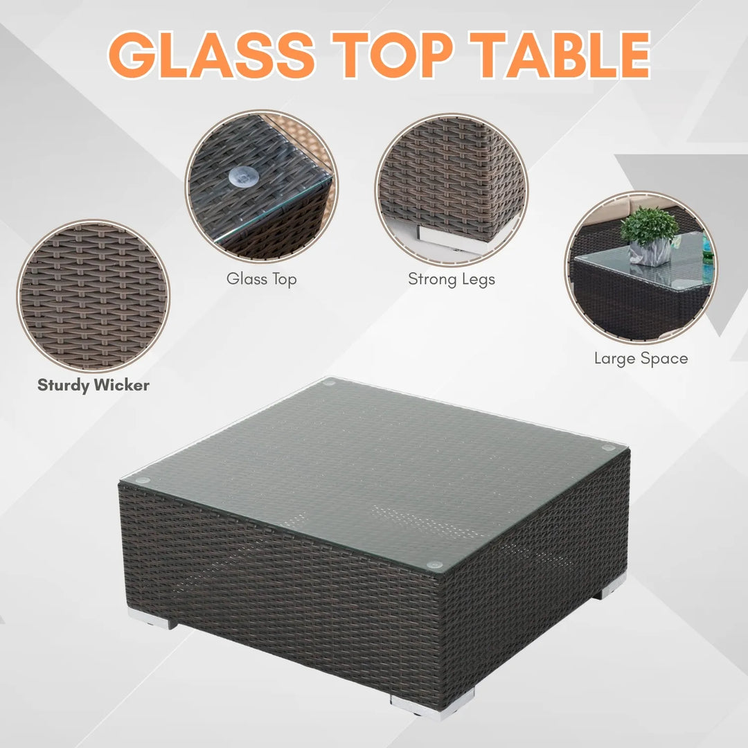 Rosamund Outdoor Rattan Wicker 8-Seater Sofa Set