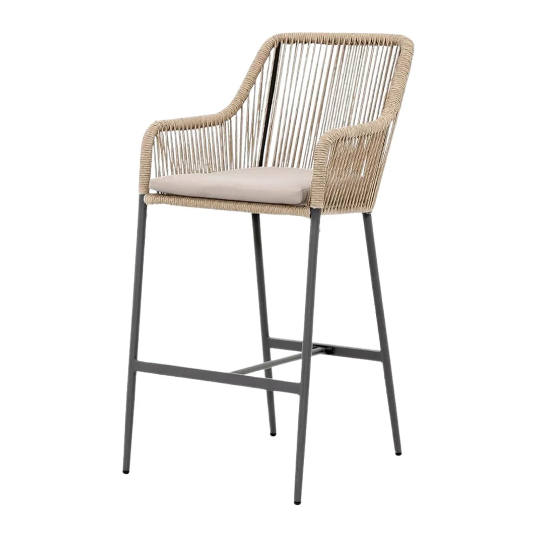 Ekatra Premium Outdoor Rope 5-Piece Bar Set With a High-Top Table