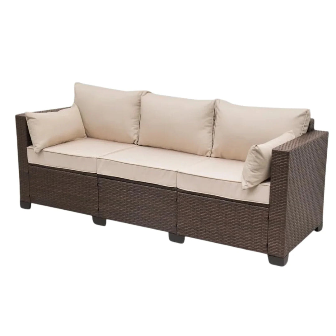 Sophia 3-Seater Outdoor Rattan Wicker Patio Sofa