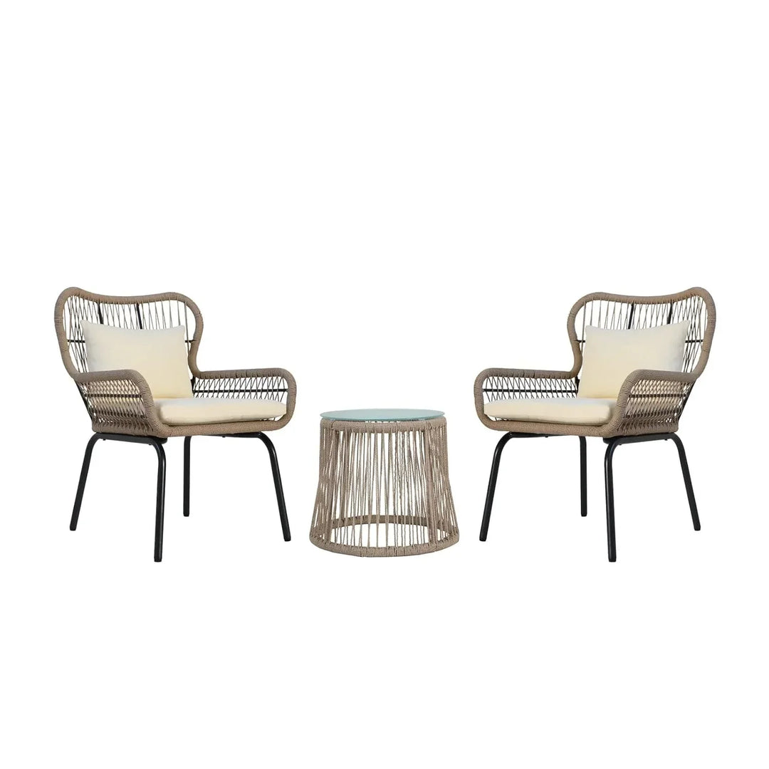 Lilou Outdoor Patio Garden 3 Piece All Weather Resistant Furniture Set