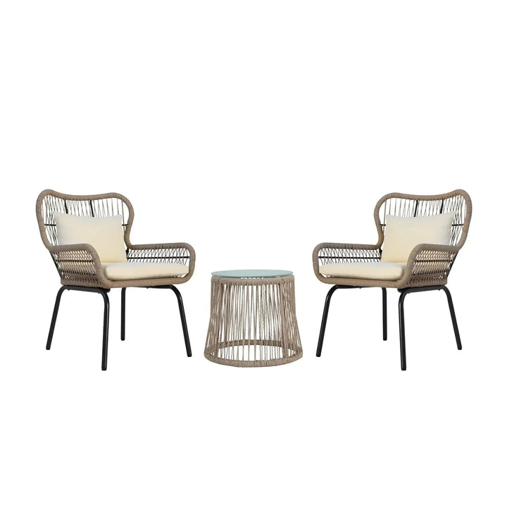 Lilou Outdoor Patio Garden 3 Piece All Weather Resistant Furniture Set