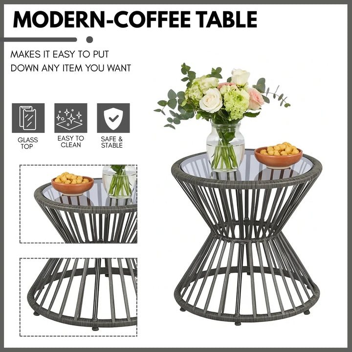 Harini Outdoor 5 Piece Rope Patio Sofa Set (Grey)